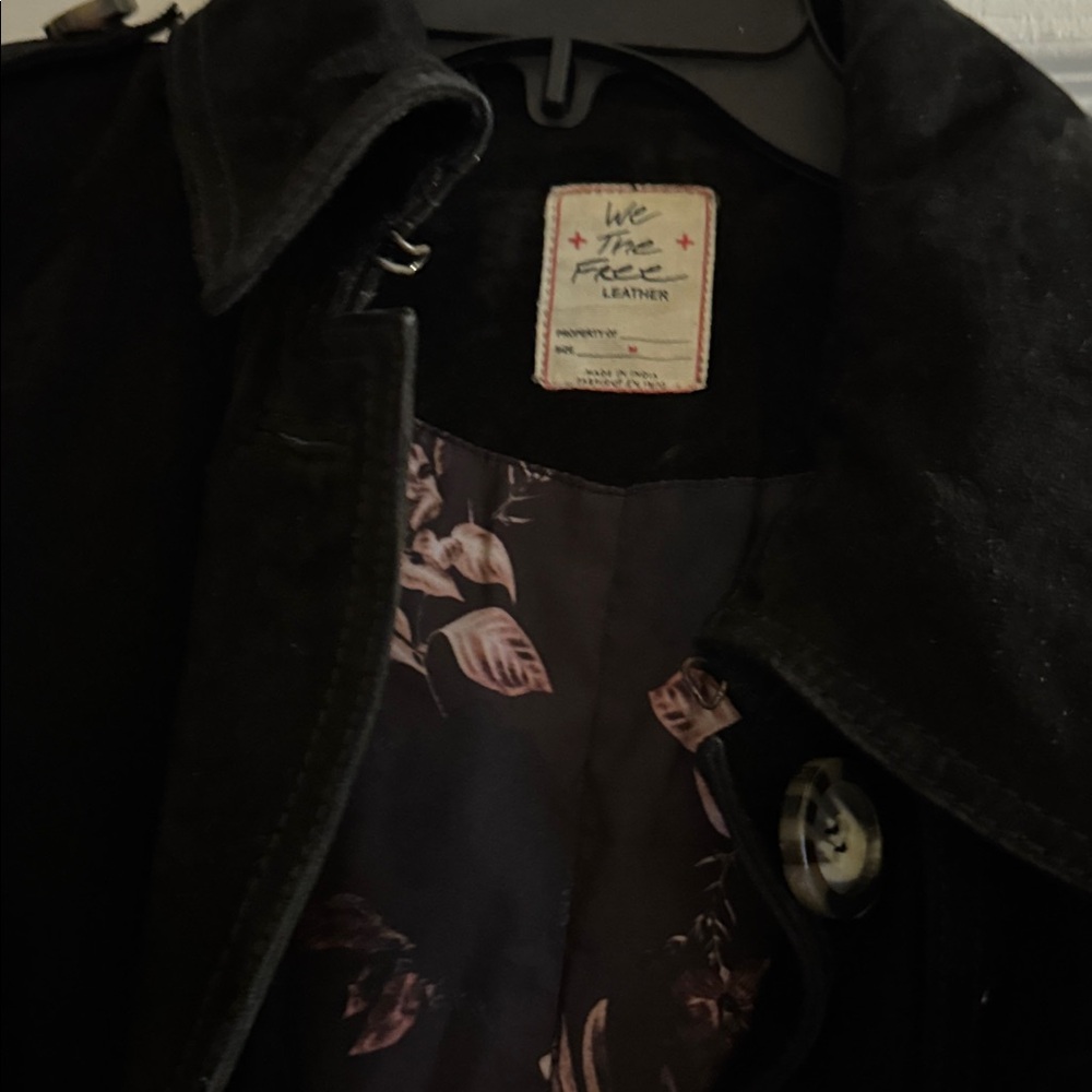 We The Free people Black sueded goat Leather Jacket - Picture 2 of 9